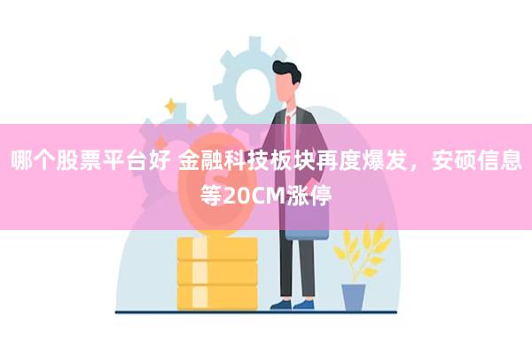 哪个股票平台好 金融科技板块再度爆发，安硕信息等20CM涨停