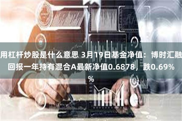 用杠杆炒股是什么意思 3月19日基金净值：博时汇融回报一年持有混合A最新净值0.6878，跌0.69%